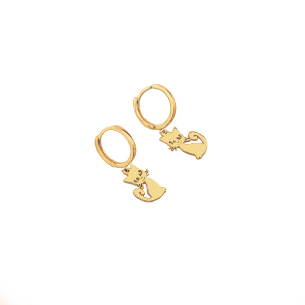 925 Sterling Silver Cat Earrings
