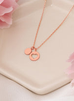 925 Sterling Silver Minimalist Heart And Coin Necklace