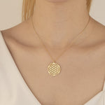 925 Sterling Silver Yaşam Çi̇çeği̇ Necklace