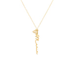 925 Sterling Silver Birth Flower Name Necklace