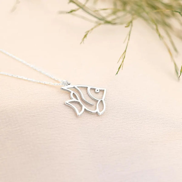 925 Sterling Silver Fish Balık Necklace
