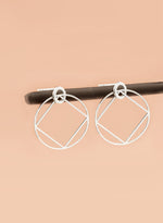 925 Sterling Silver Square Round Hoop Earrings