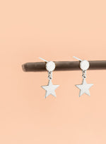 925 Sterling Silver Dangle Star Earrings