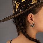 925 Sterling Silver Enamel Spider Web Studs