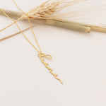 925 Sterling Silver Vertical Name Tiny Necklace
