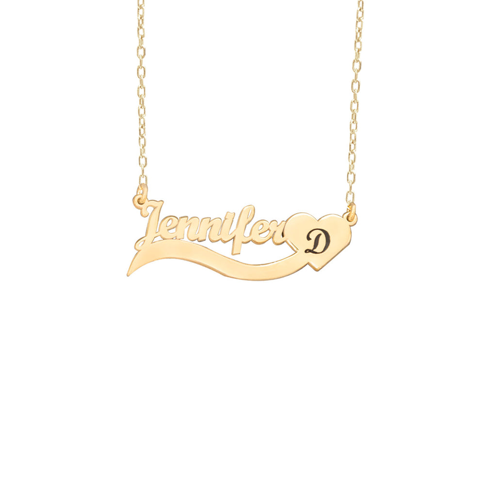 925 Sterling Silver Heart Name Necklace ,