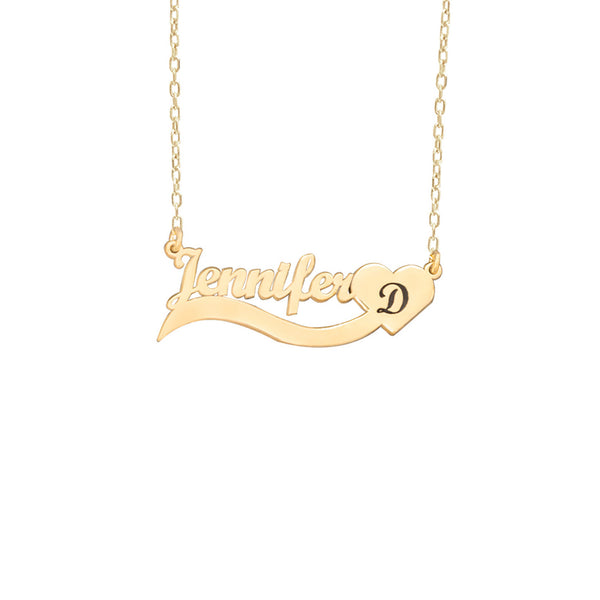 925 Sterling Silver Heart Name Necklace ,