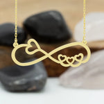 925 Sterling Silver Infinity Necklace With Hearts