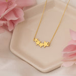 925 Sterling Silver Triple Star Comet Necklace