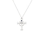 925 Sterling Silver Name Cross With Birthstones Necklace