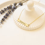 925 Sterling Silver Custom Engraved Bar Necklace