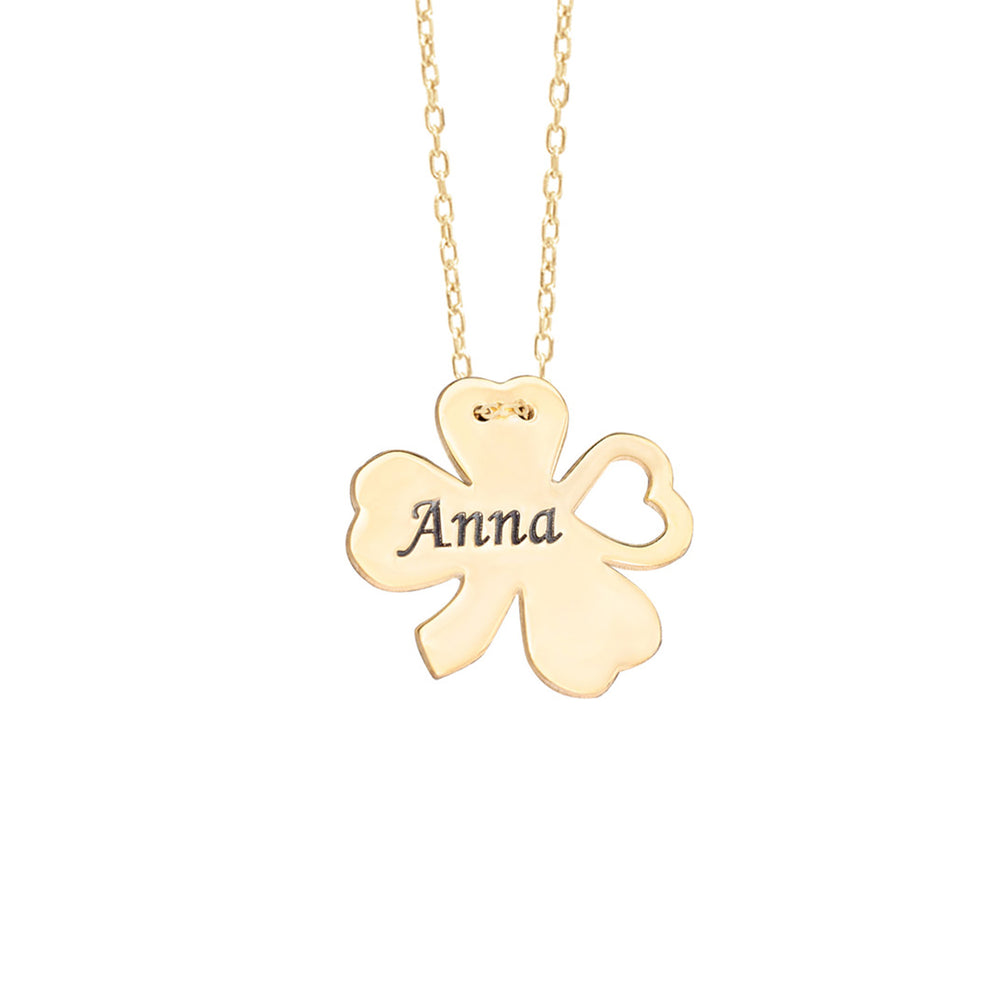925 Sterling Silver Custom Four Leaf Clover Necklace