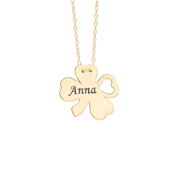 925 Sterling Silver Custom Four Leaf Clover Necklace