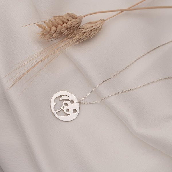 925 Sterling Silver Panda Silhouette Necklace