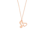 925 Sterling Silver Initial Necklace With Heart