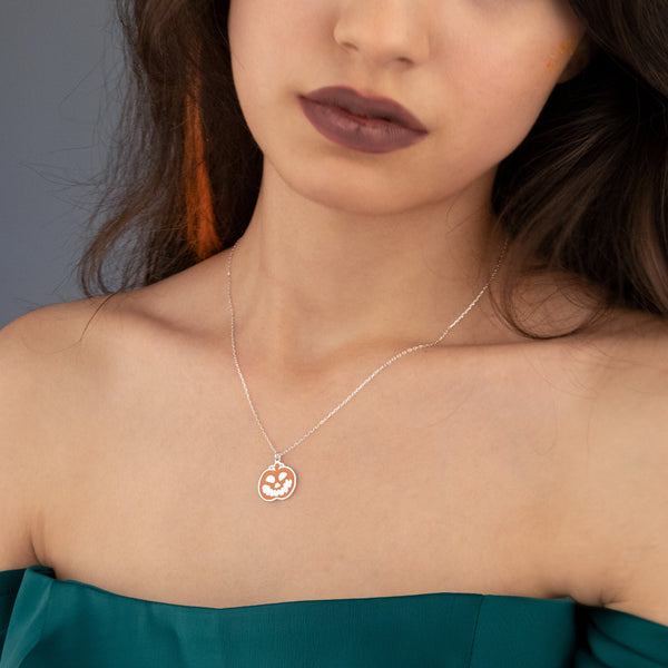 925 Sterling Silver Pumpkin Necklace 1