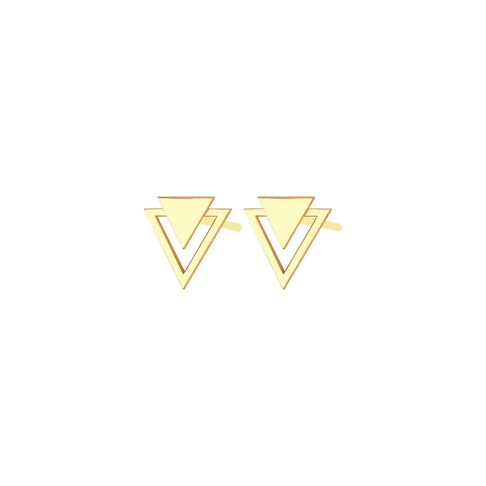 925 Sterling Silver Double Triangle Studs