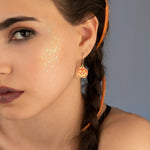 925 Sterling Silver Enamel Pumpkin Earrings,