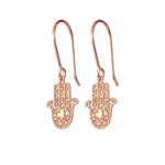 925 Sterling Silver Hand Of Hamsa Earrings