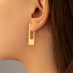 925 Sterling Silver Modern Rectangle Bar Earrings