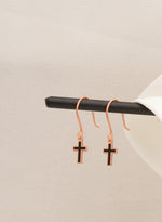925 Sterling Silver Enamel Cross Earrings