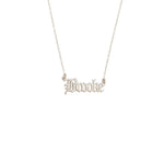 925 Sterling Silver Old English Name Necklace