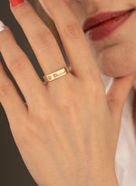 925 Sterling Silver Two Name And Paw & Name Ring 4Mm