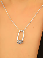925 Sterling Silver Unique Paperclip Necklace With Birthstone