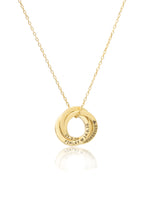 925 Sterling Silver Personalized Circles Necklace 2 Hoop