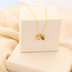 925 Sterling Silver Marki̇z Doğum Crystal Pave Necklace 2 Taş