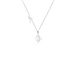 925 Sterling Silver Initial Pole Star Necklace