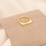 925 Sterling Silver Flat Top Thick Bar Ring
