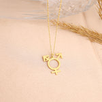 925 Sterling Silver Transgender Symbol Necklace
