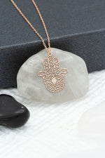 925 Sterling Silver Hand Of Hamsa Necklace