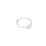 925 Sterling Silver Round Circle Düz Plaka Ring
