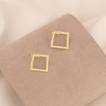 925 Sterling Silver Triangle Square Ear Jacket Necklace