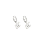925 Sterling Silver Dangle Initial Earring 95