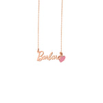 925 Sterling Silver Barbie Font Necklace