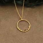 925 Sterling Silver Heart Ring Necklace With Names