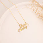 925 Sterling Silver Two Name With Heart Necklace