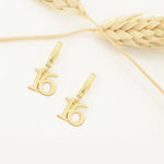 925 Sterling Silver Initial Earring