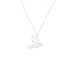 925 Sterling Silver Origami Bird Necklace