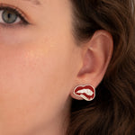 925 Sterling Silver Enamel Lips Earrings