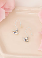 925 Sterling Silver Enamel Eye Earrings