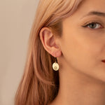 925 Sterling Silver 14K Solid Gold Flower Dangle Earrings