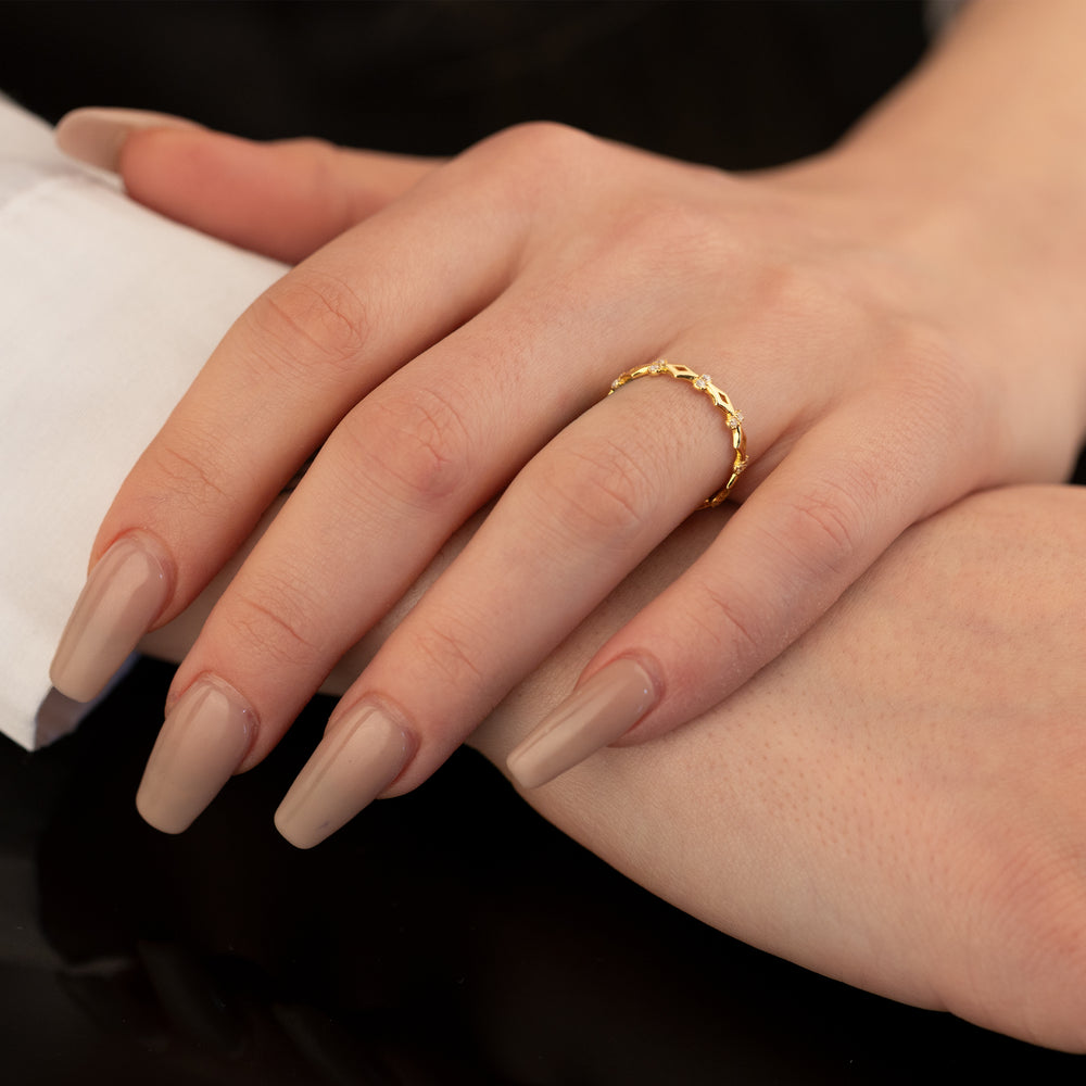 925 Sterling Silver Rhombus Diamond Ring