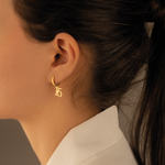 925 Sterling Silver Initial Earring