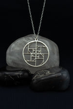 925 Sterling Silver Fibonacci Golden Ratio Necklace