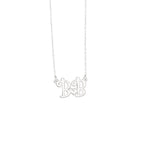 925 Sterling Silver Heart Two Initial Necklace