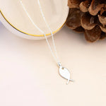 925 Sterling Silver Düz Balık Necklace